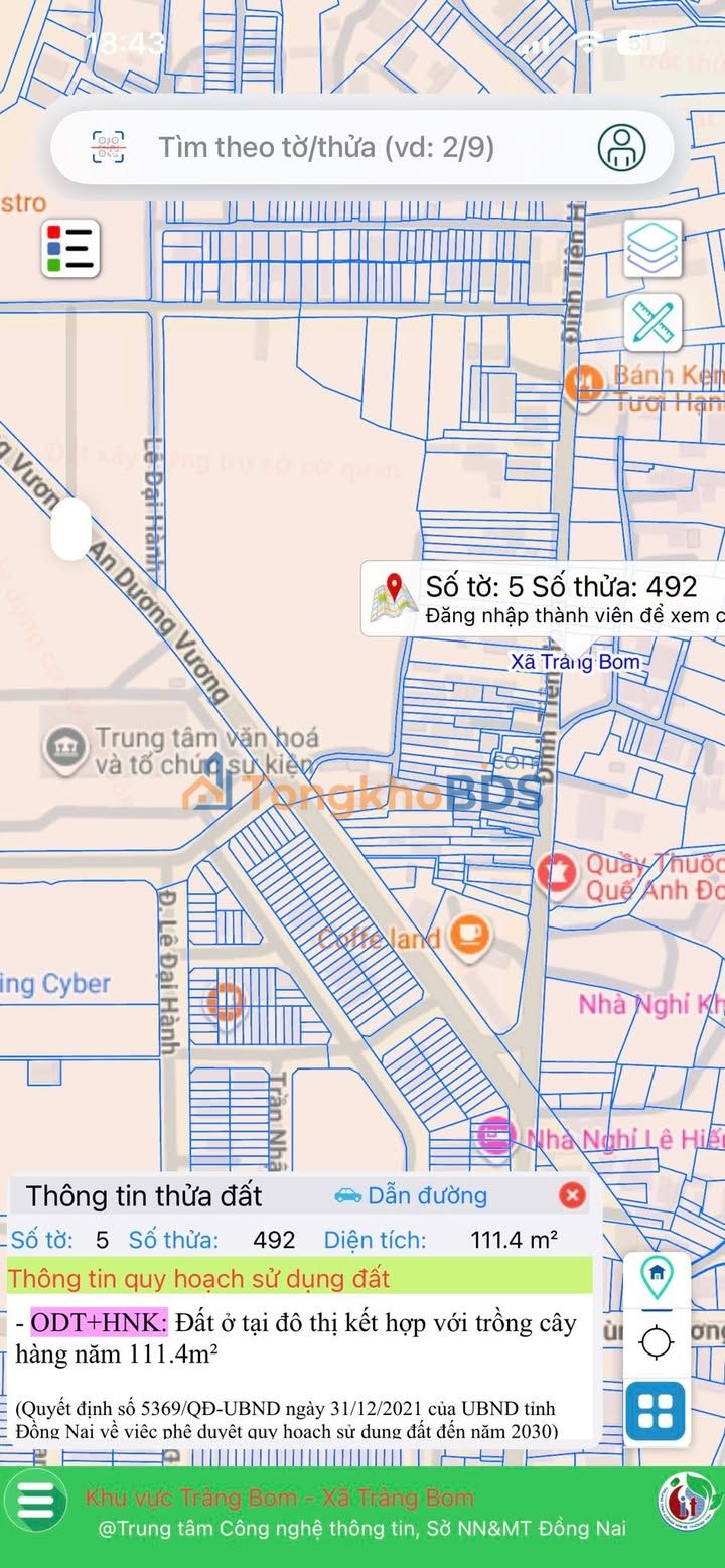 Đất nền Trảng Bom 112m² 1.7 tỷ - Sổ đỏ chính chủ