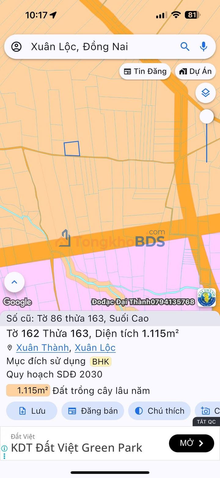 Đất nền Xuân Lộc 360m² 1.2 tỷ - Sổ đỏ chính chủ