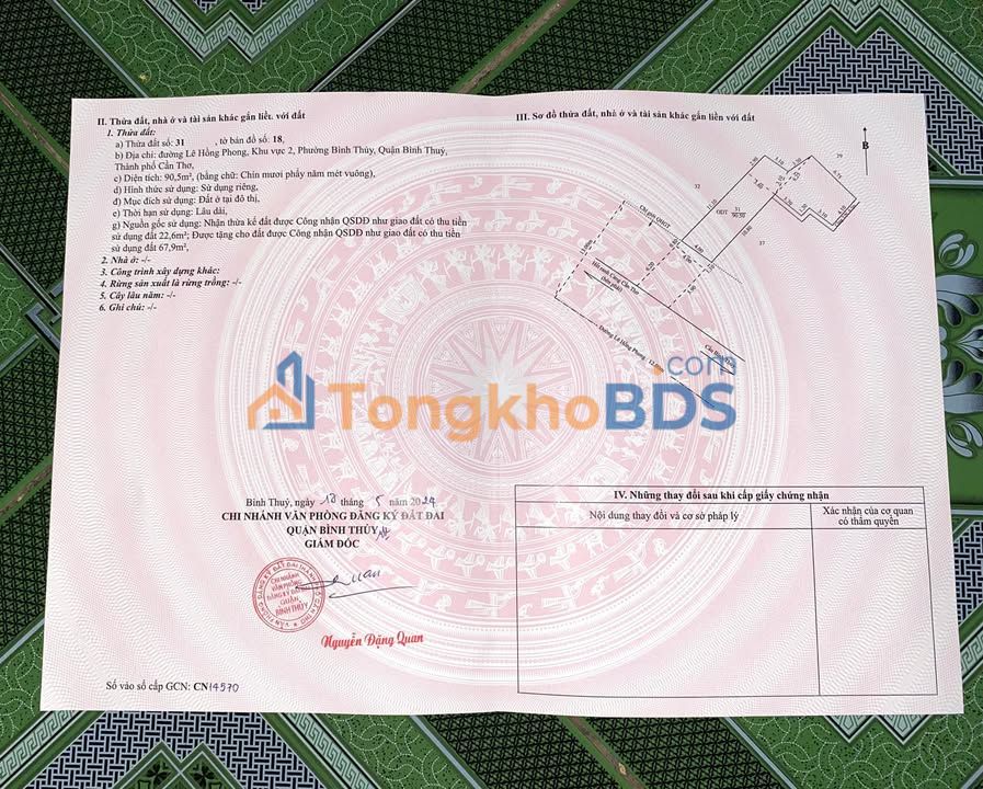 Đất nền Bình Thủy 90m² giá 7 tỷ - Sổ đỏ chính chủ