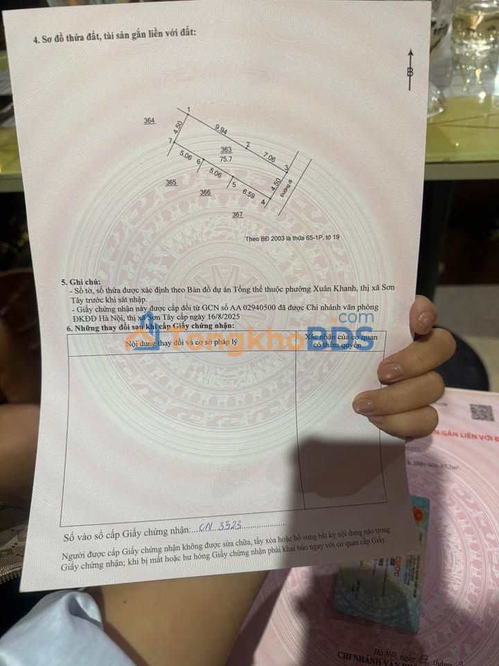 Đất Xuân Sơn Sơn Tây 76m² giá 1 tỷ - Sổ đỏ chính chủ