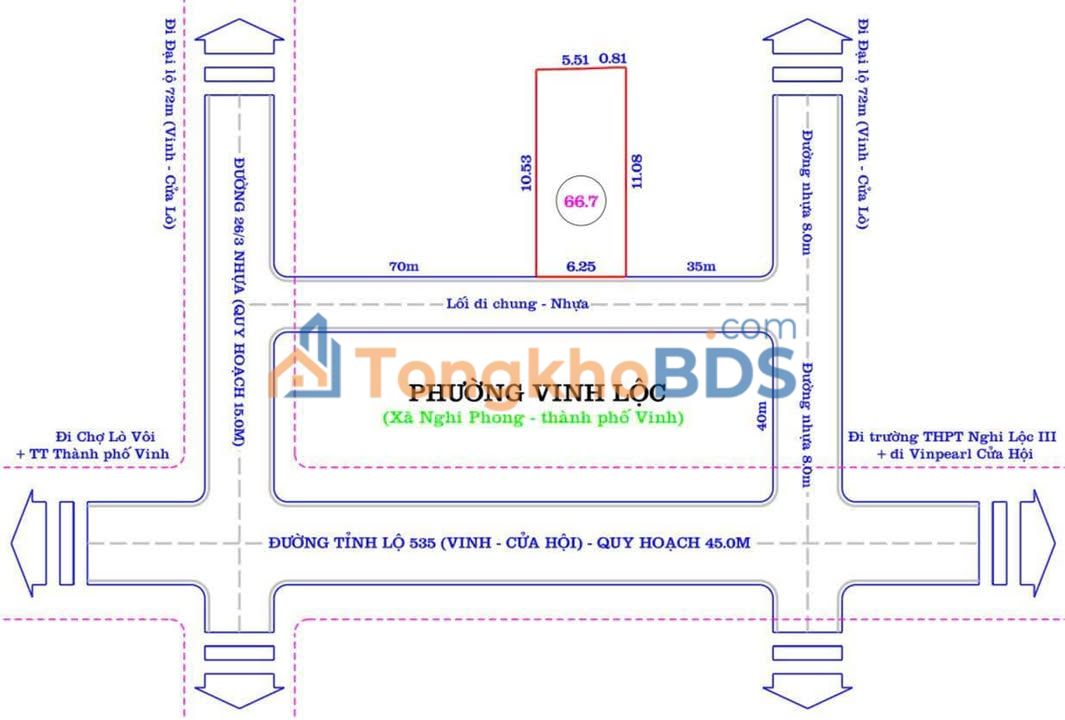 Đất nền Hưng Lộc Vinh 66,7m² 1,5 tỷ - Đường ô tô vào