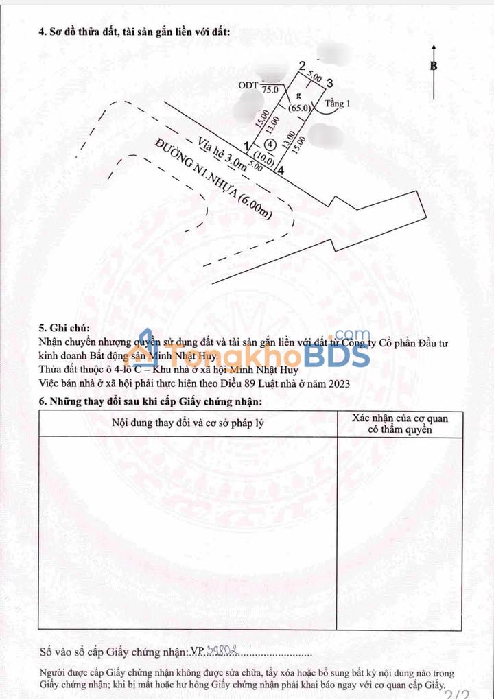 Nhà riêng Đông Hòa Dĩ An 75m² giá 4 tỷ - Chính chủ bán