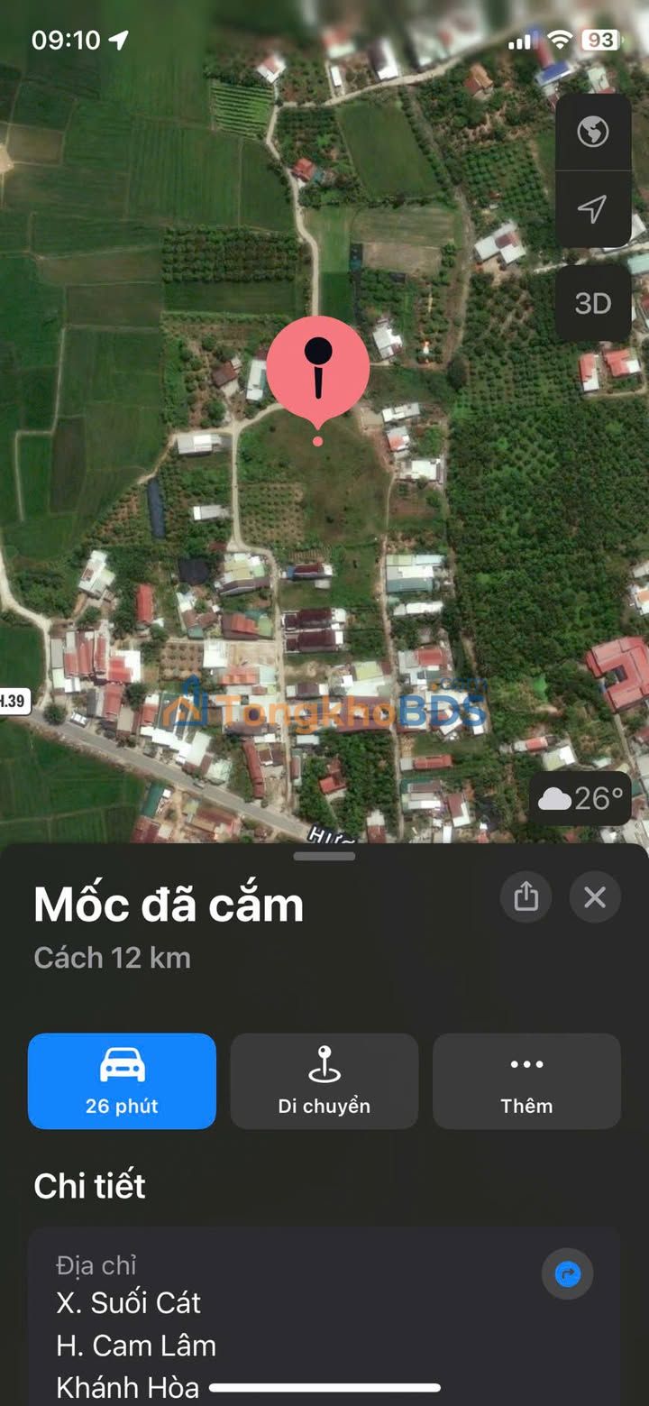 Đất nền Suối Tân Cam Lâm 266m² 1,33 tỷ - Sổ đỏ chính chủ