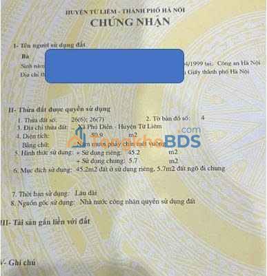 Nhà Nguyễn Đạo An Phú Diễn 45m² 7.68 tỷ - Chính chủ bán