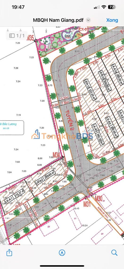 Đất nền Nam Giang Thọ Xuân 216m² 1.018 tỷ - Tiềm năng tăng giá