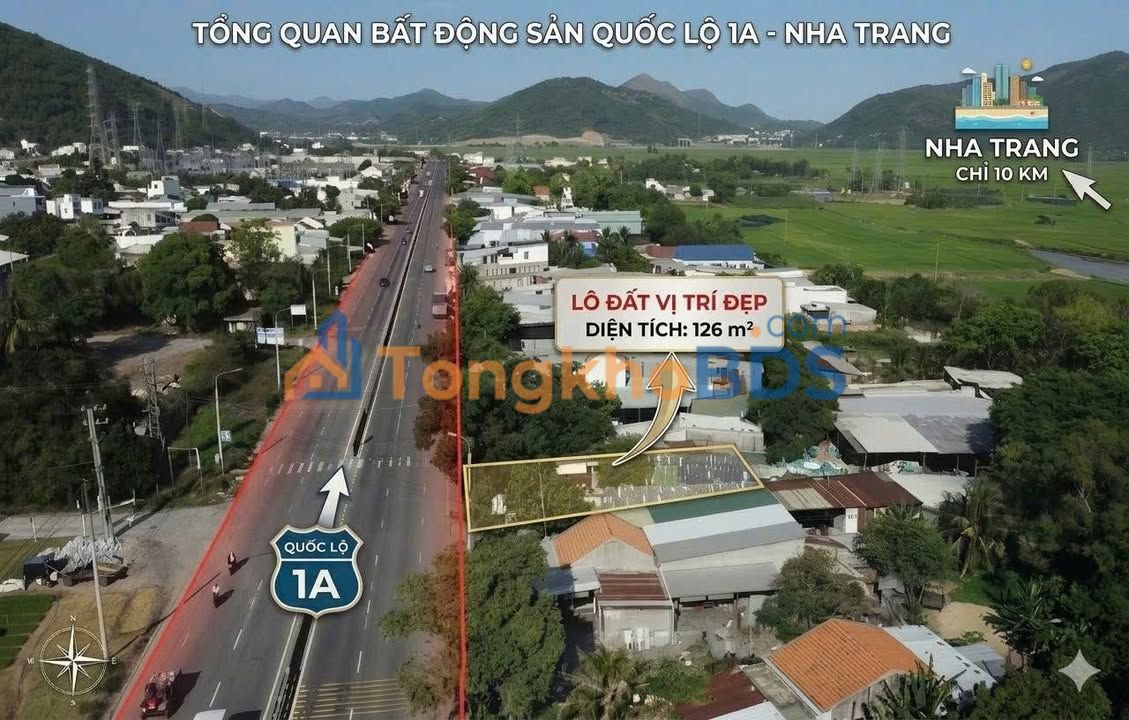 Đất nền QL1A Vĩnh Phương 126m² 1.6 tỷ - Đường to ô tô