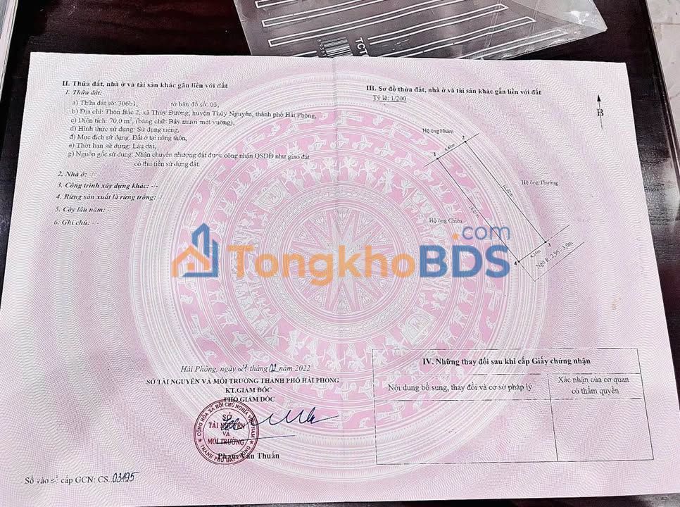 Đất nền Bắc 2 Thủy Đường 70m² 1 tỷ - Sổ đỏ chính chủ