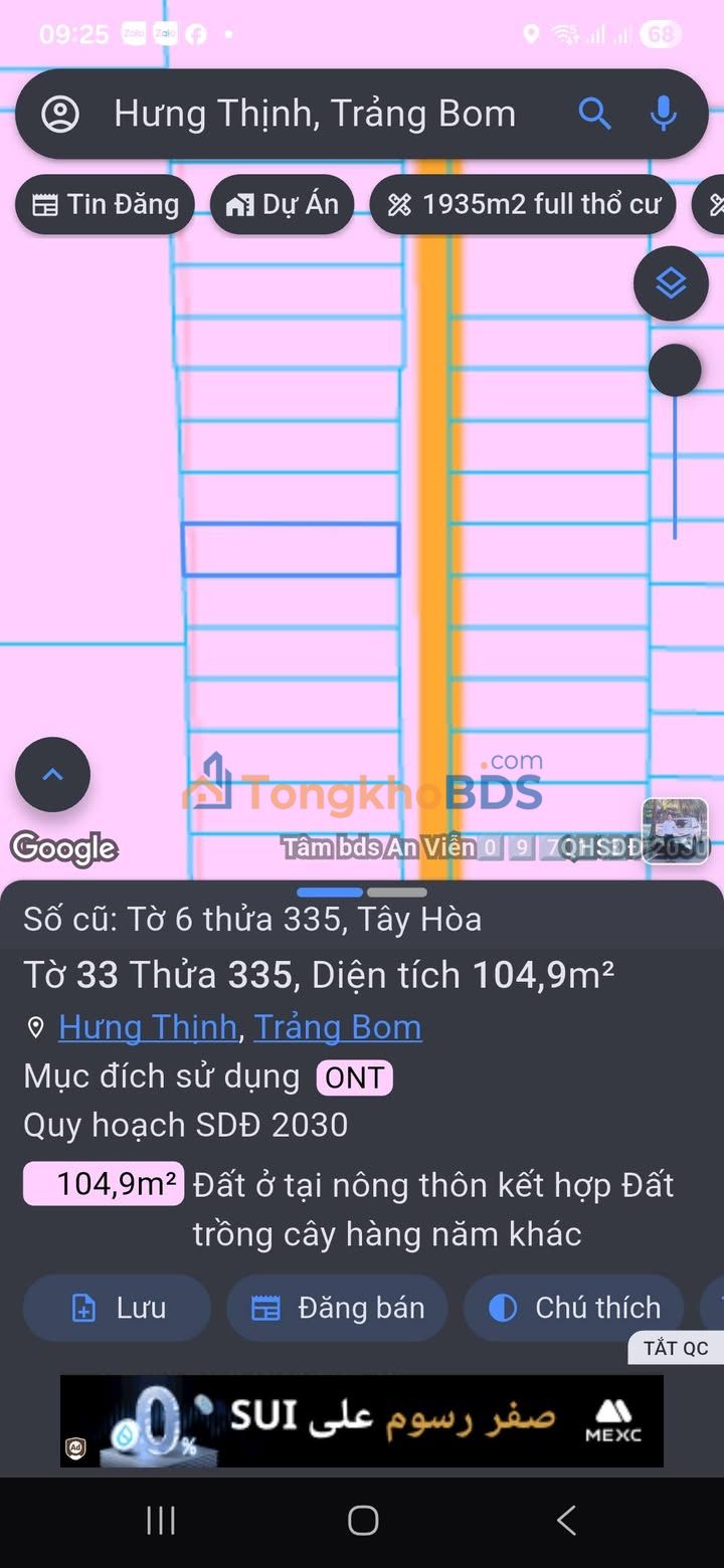 Đất nền Tây Hòa Trảng Bom 104m² 7xx triệu - Sổ đỏ chính chủ