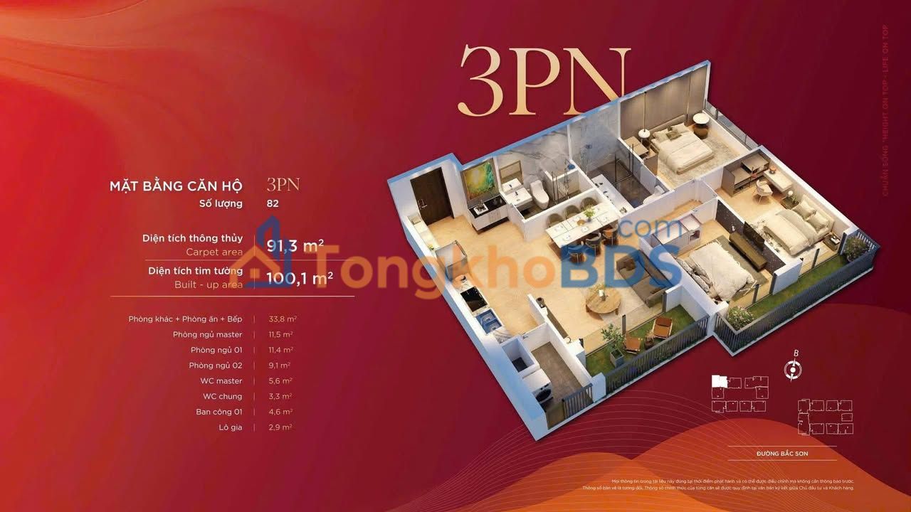 Căn hộ Diamond Hill Thái Nguyên 87m² - View đẹp
