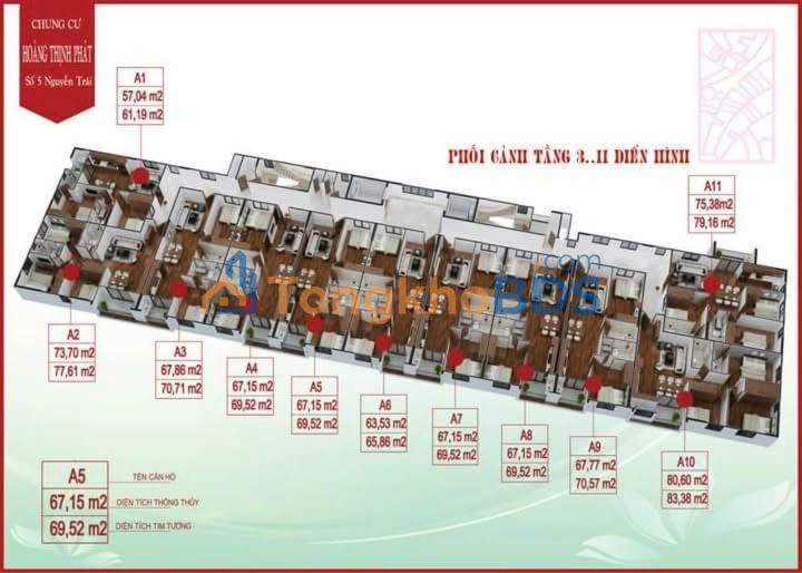 Căn hộ Hoàng Thịnh Phát Vinh 61m² giá 2,4 tỷ - Căn góc view đẹp