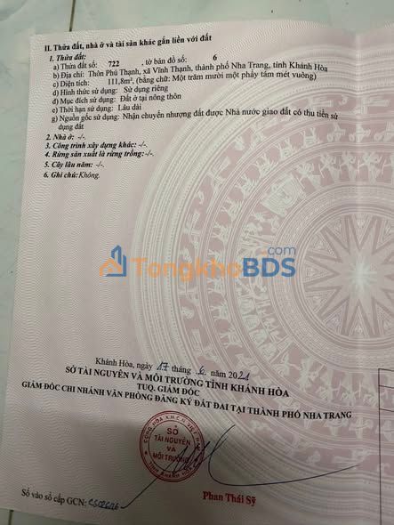 Đất nền Vĩnh Thạnh Nha Trang 118m² 2,25 tỷ - Sổ đỏ