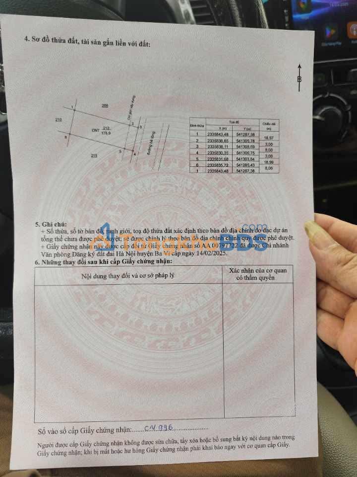 Đất nền Ba Vì 176m² 2.8 tỷ - Sổ đỏ chính chủ