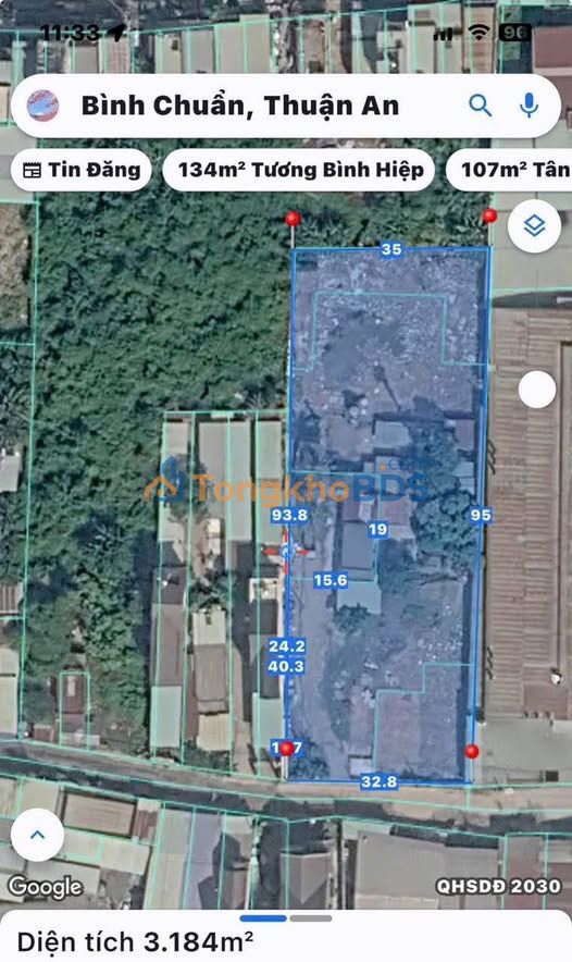 Đất nền Dĩ An 3.100m² 31 tỷ - Sổ hồng sẵn