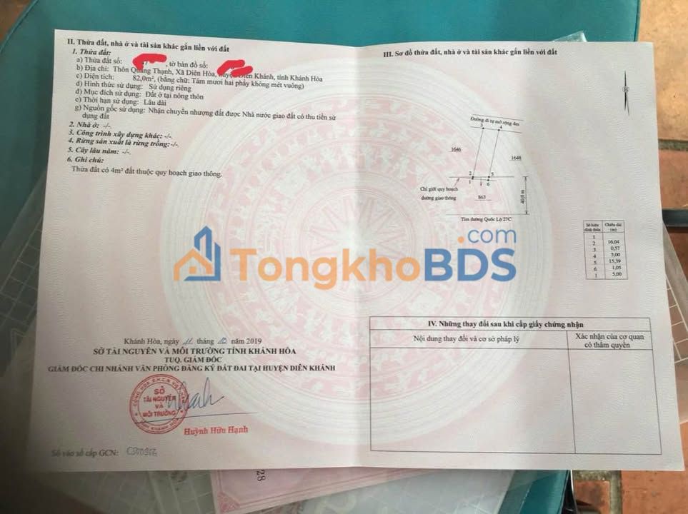 Bán gấp đất Diên Hòa, Khánh Hòa 82m² full thổ, giá 1.05 tỷ - Lộc lá đầu năm