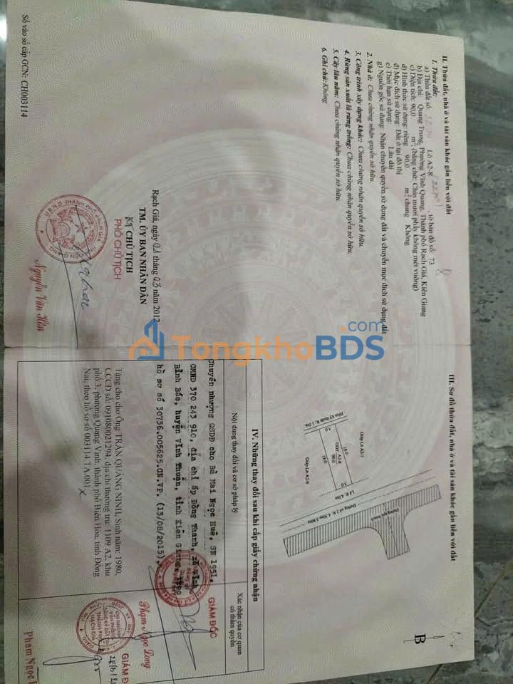 Đất thổ cư Quang Trung Rạch Giá 90m² 700 triệu - Tiềm năng tăng giá