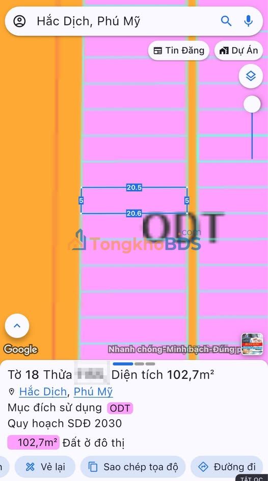 Đất nền Hắc Dịch Phú Mỹ 100m² 2.1 tỷ - Sổ đỏ chính chủ