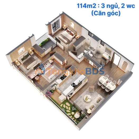 Chung cư Wisteria Hoài Đức - Căn 83m² giá 6.4 tỷ, sẵn sàng đón Tết