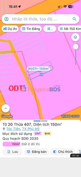 Đất nền Phú Mỹ 150m² giá 960 triệu - Sổ đỏ chính chủ, đường bê tông ô tô vào tận nơi