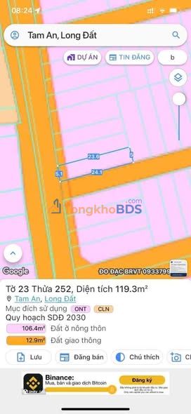 Đất nền Long Điền 120m² 1.5 tỷ - Sổ đỏ chính chủ