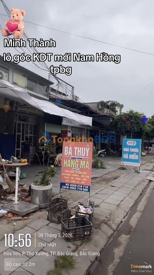 Đất nền KDT Nam Hồng Bắc Giang 122m² 6,98 tỷ Sổ đỏ chính chủ