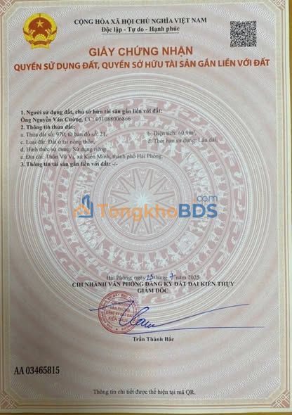 Đất nền Minh Tân, Kiến Thụy 60.9m² - Sổ đỏ sẵn, giá tốt