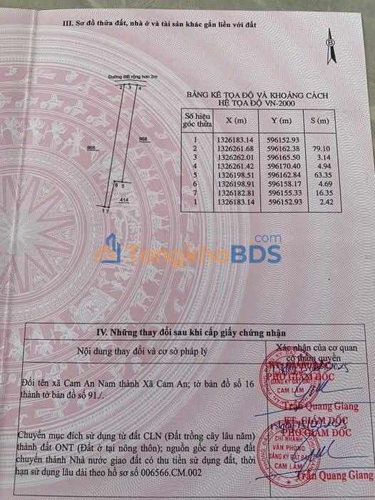 Đất nền Cam Lâm Khánh Hòa 553m² 1.2 tỷ - Thổ cư 100%