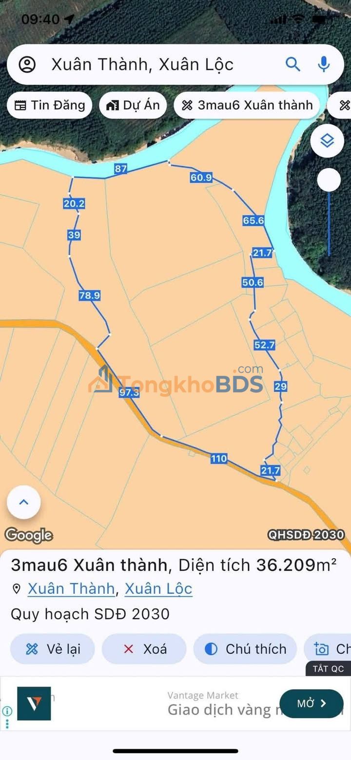 Đất nền Xuân Thành 3,2ha giá 19,56 tỷ - Sổ đỏ chính chủ