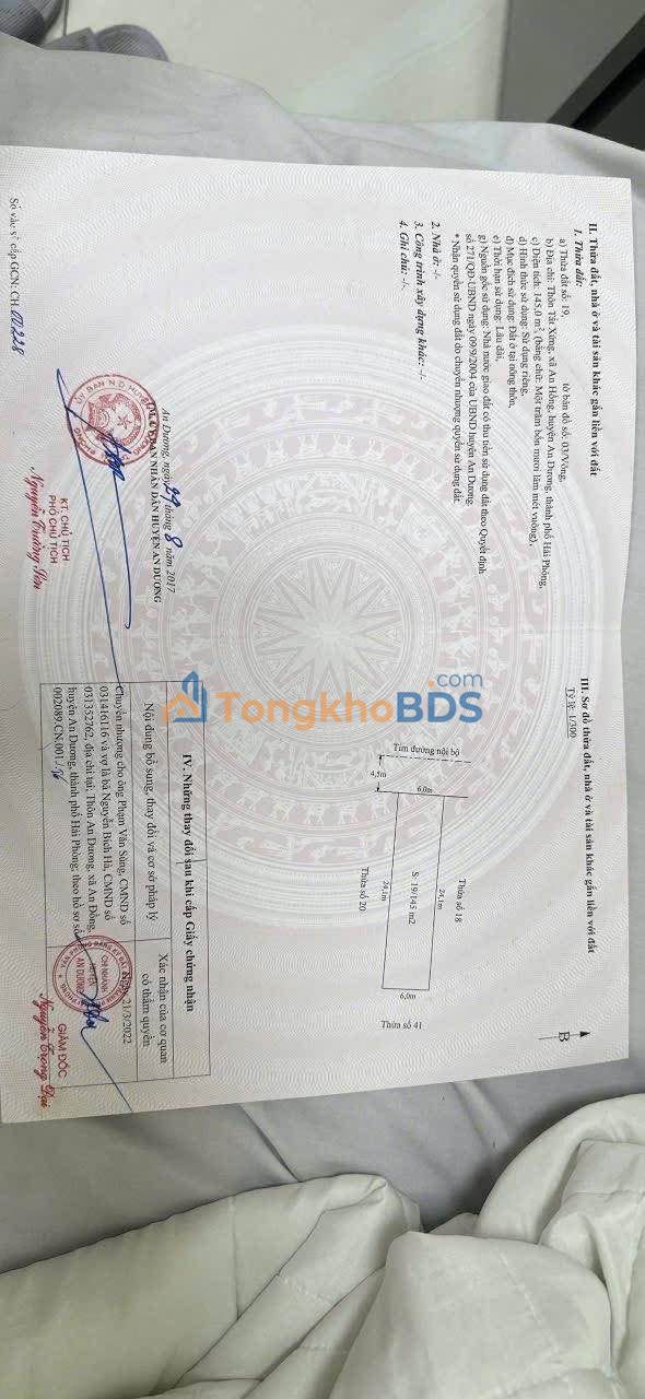 Đất nền An Hồng Hồng Bàng 145m² 2 tỷ - Sổ đỏ chính chủ