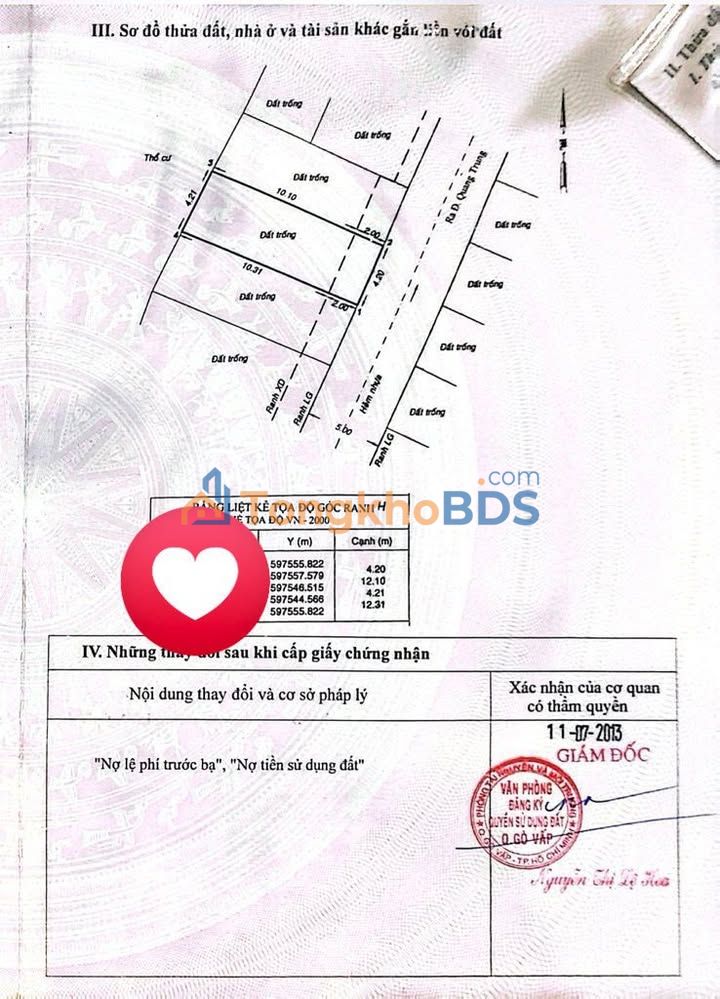 Đất Quang Trung Gò Vấp 62m² 5 tỷ - Sổ đỏ chính chủ