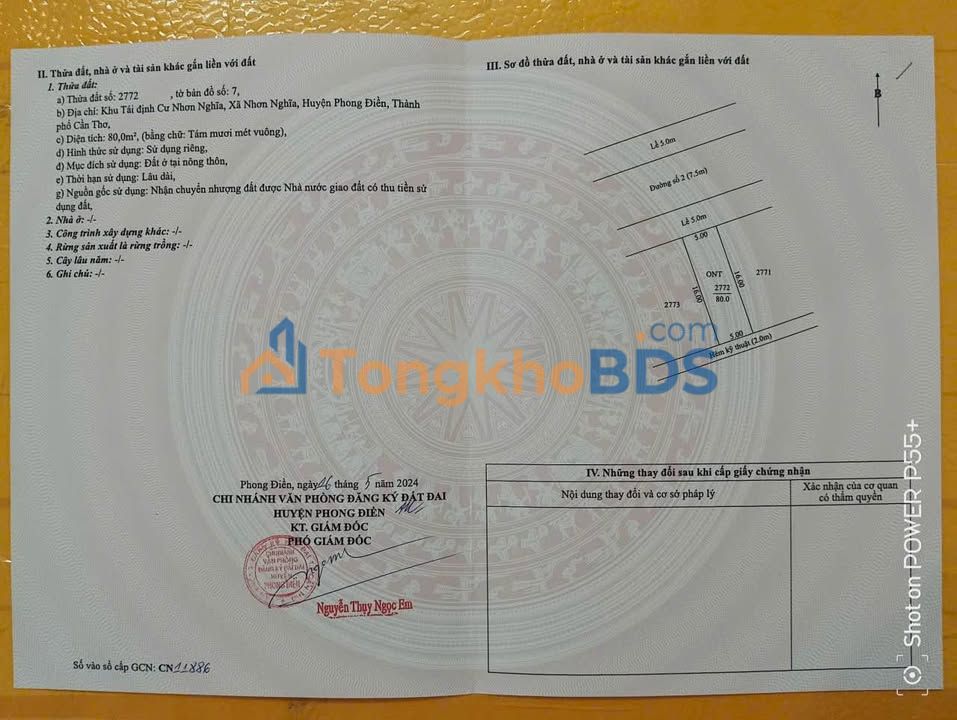 Đất nền Nhơn Ái Đường số 2 80m² 1.09 tỷ - Sổ đỏ