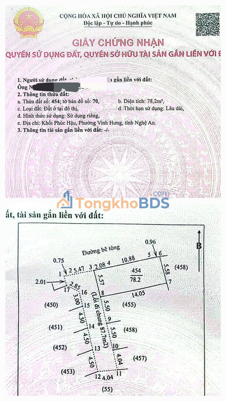 Đất nền Nghi Liên - Lô góc 78m² full thổ cư, gần BV Phổi, TP Vinh