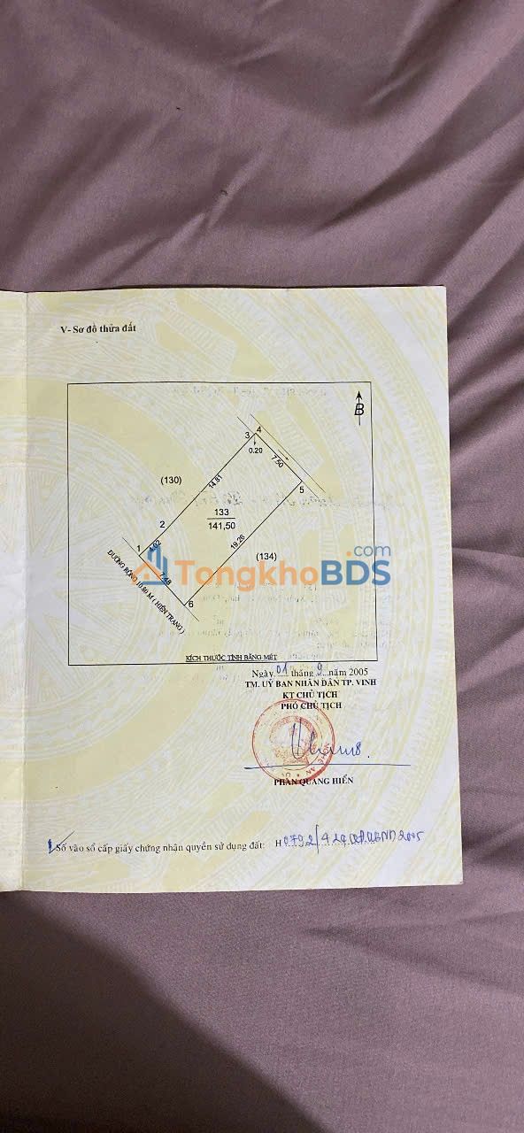 Đất Nguyễn Sỹ Quế Vinh 852 triệu - Đường to ô tô