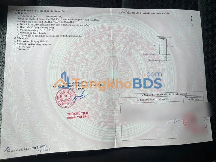 Đất nền An Hòa Huế 117m² thỏa thuận - Tiềm năng tăng giá