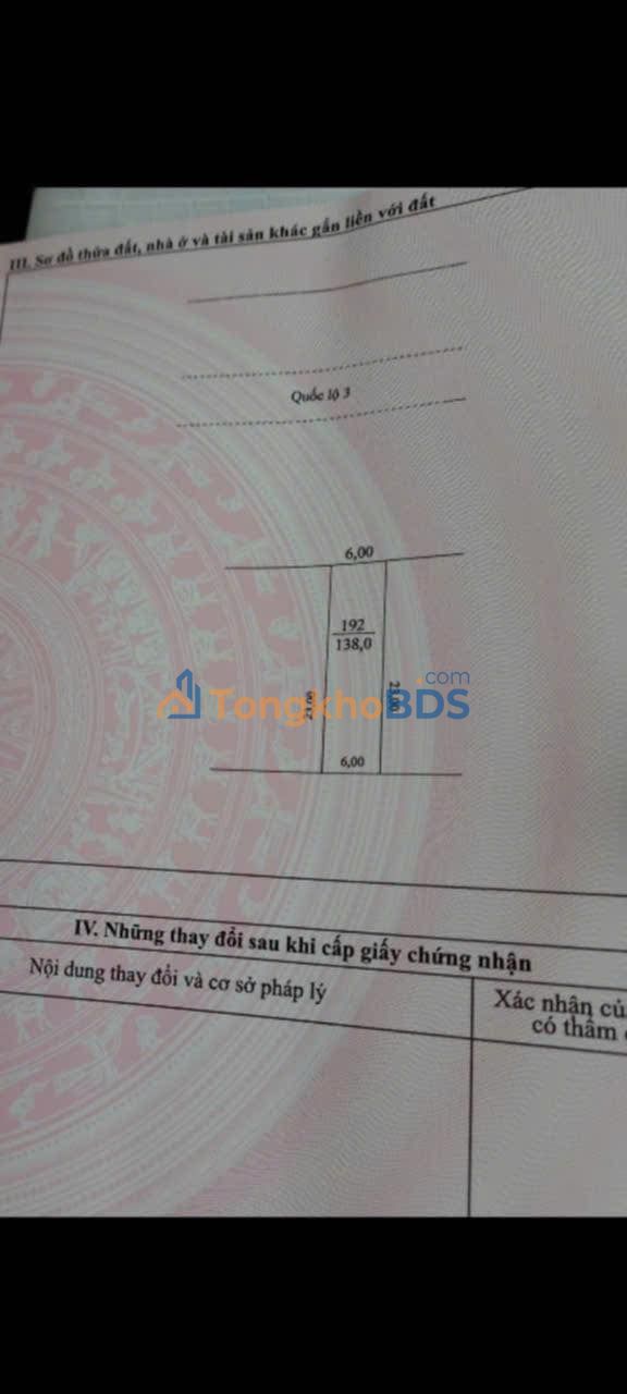 Đất nền QL3 Yên Ninh 138m² 1 tỷ - Đường to ô tô