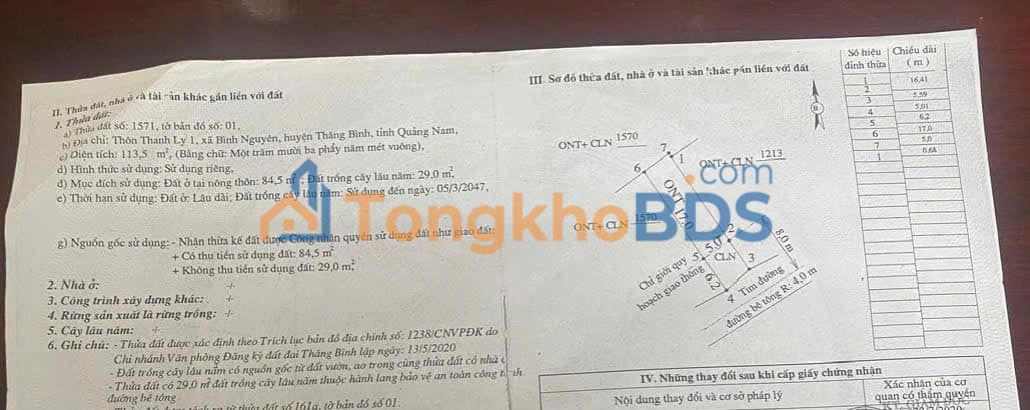 Đất xã Bình Nguyên 113m² giá 0.8 tỷ - Sổ đỏ chính chủ