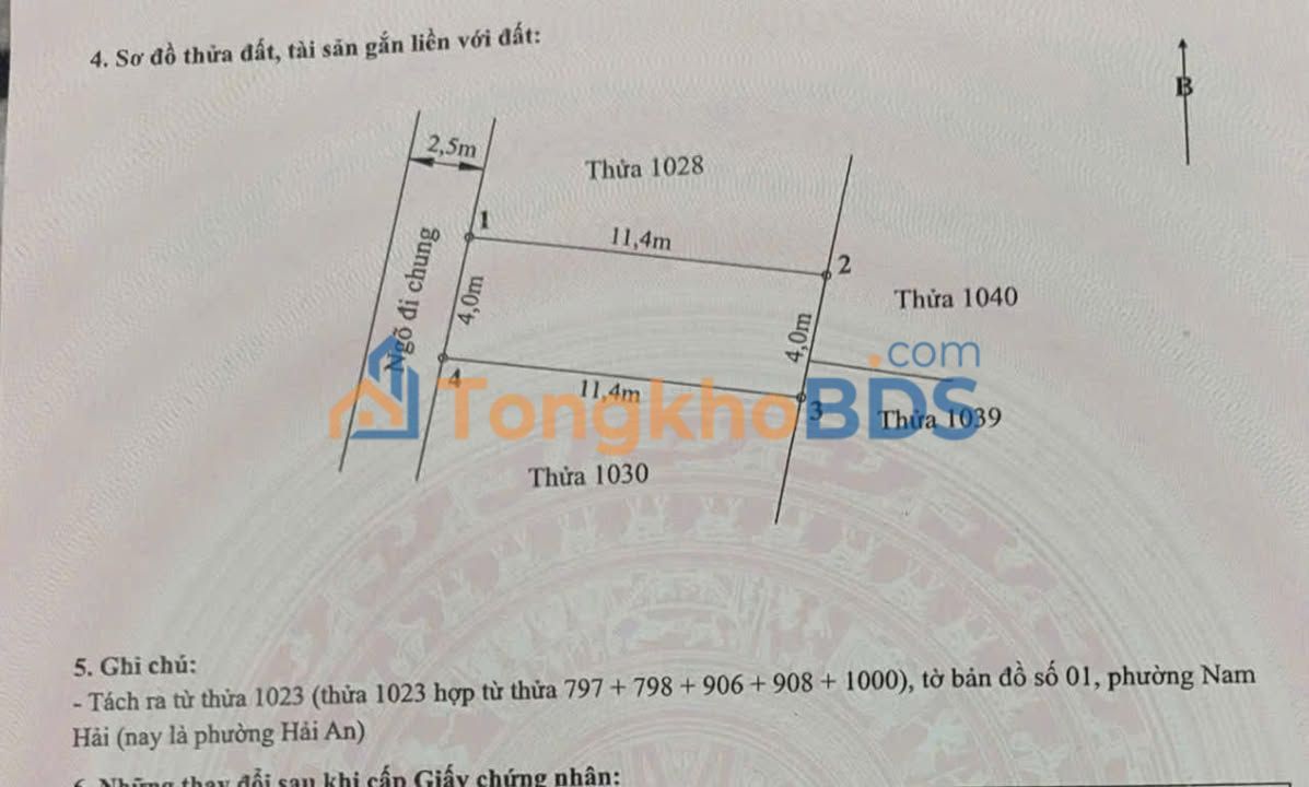 Đất nền Hải Phòng 46m² - Ngõ 41 Hàng Tổng, Hướng Tây - Giá 2.25 Tỷ