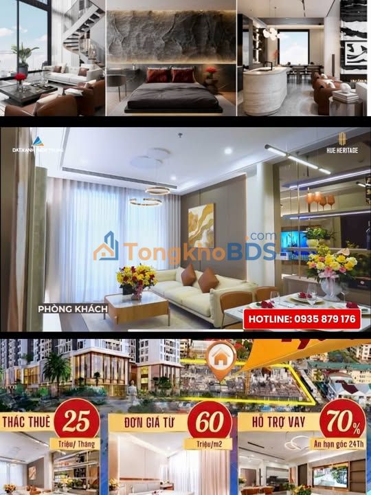 Căn hộ Hue Heritage Thủy Thanh 3PN 25-40 triệu - View phố sẵn ở