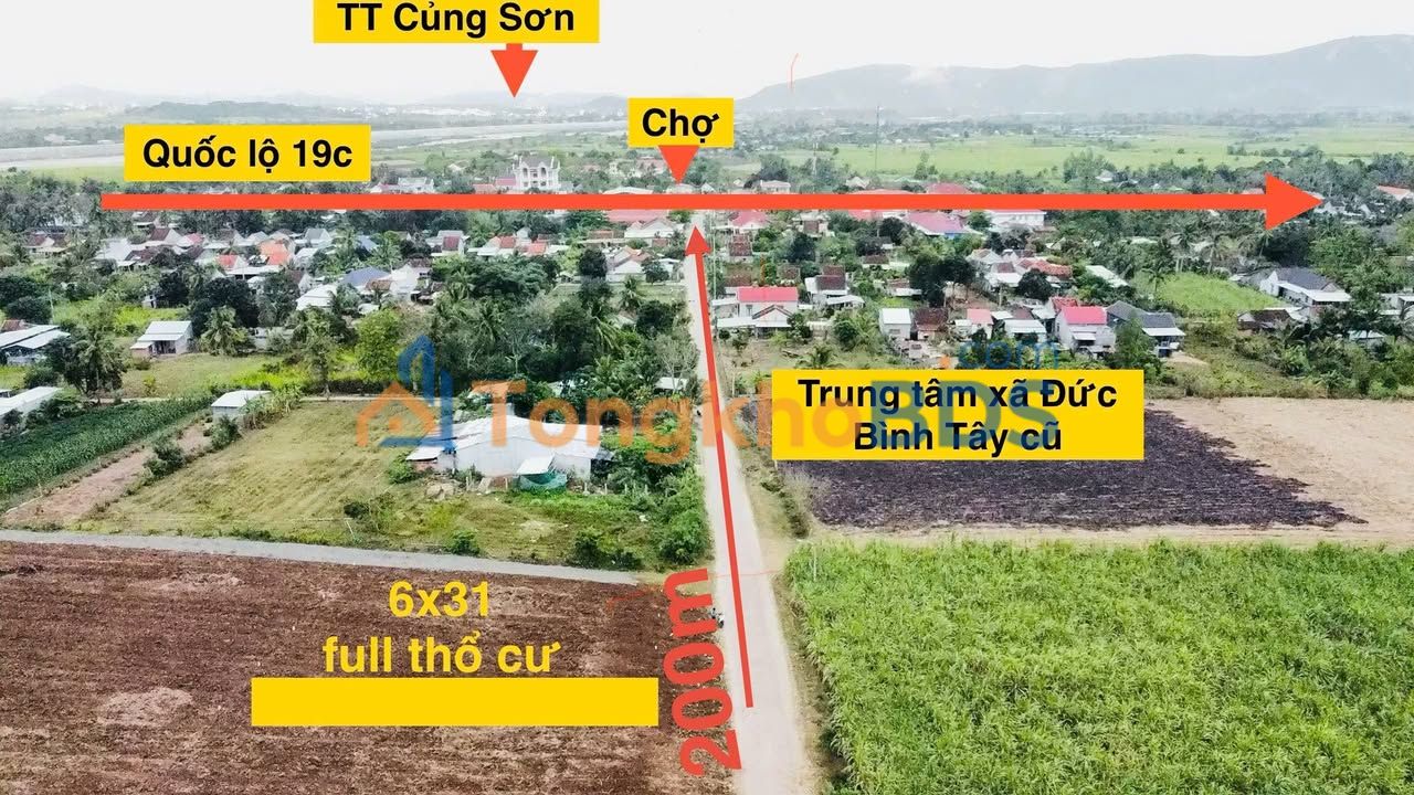 Đất Nền Đức Bình Tây 186m² Sổ Hồng Full Thổ Cư - Giá 3xx Triệu