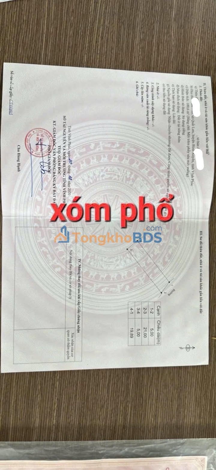 Đất nền Xóm Phổ Quất Lưu 100m² 2 tỷ - Đất thổ cư 100%