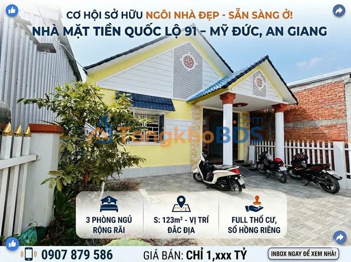Nhà riêng Quốc lộ 91, An Giang 123m² 1 tỷ - Sẵn sàng ở ngay