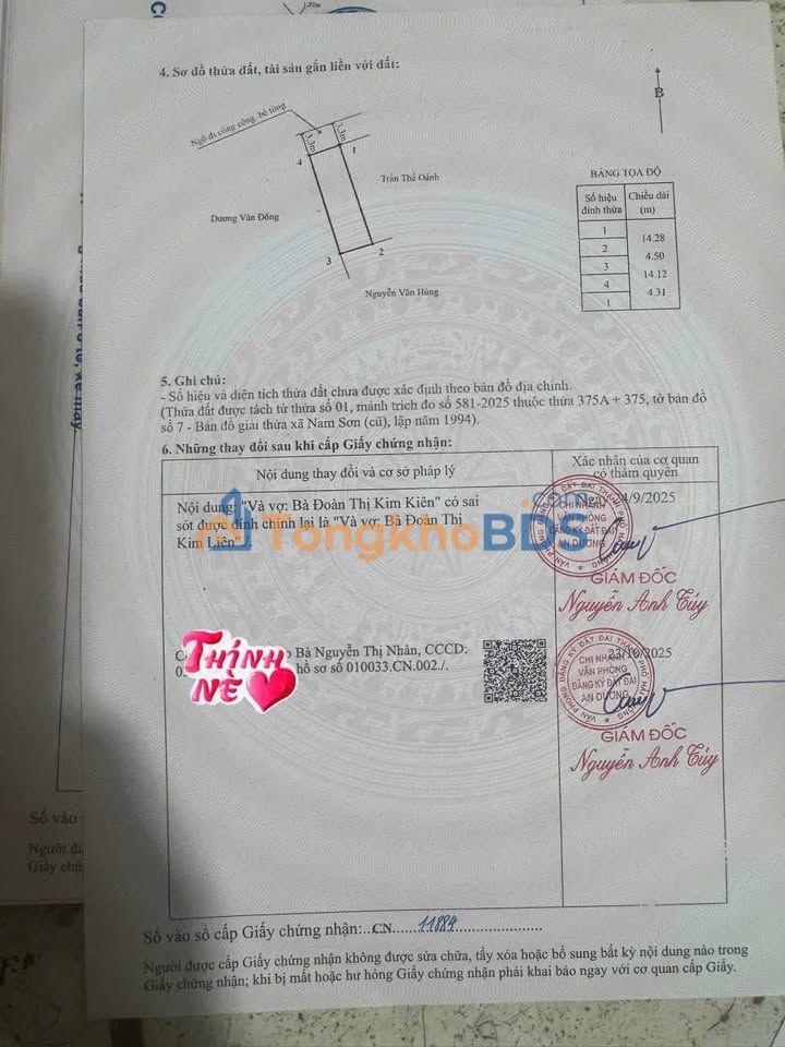 Đất nền Quỳnh Hoành Nam Sơn 63m² 1 tỷ - Sổ đỏ chính chủ