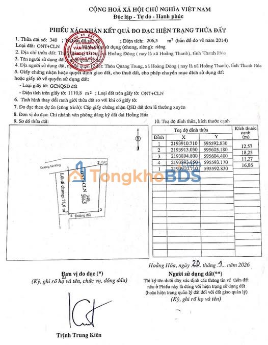 Đất nền Hoằng Thanh 200m² giá 600 triệu - Đường ô tô rộng rãi