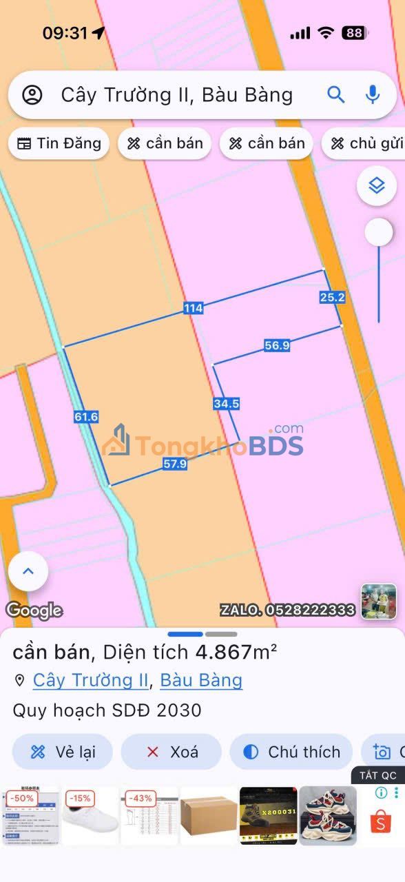 Đất xã Tân Hưng Đồng Phú 1451m² 3 tỷ - Sổ đỏ chính chủ