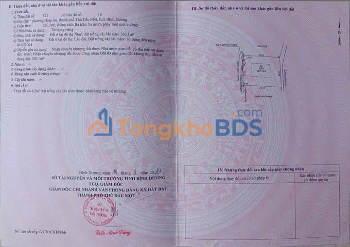 Đất nền Hiệp An Thủ Dầu Một 330m² 3.2 tỷ - Đường to ô tô