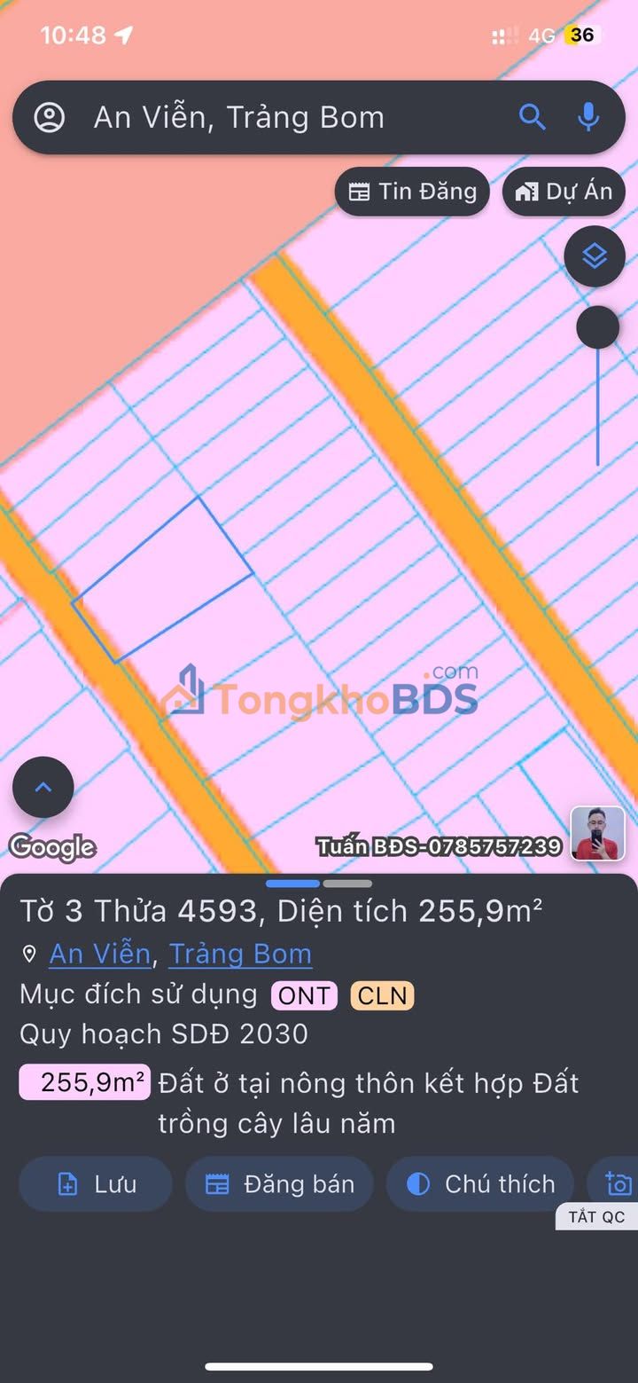 Đất xã An Viễn Trảng Bom 220m² giá 2 tỷ - Sổ đỏ chính chủ