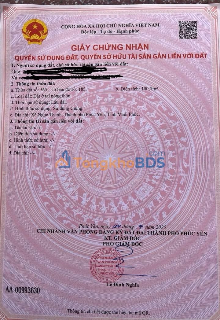 Đất nền Xuân La Tây Hồ 100m² - Thổ cư 100%