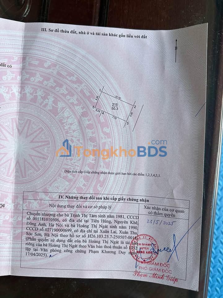 Đất Nhạn Thư Lâm Đông Anh 50m² - Sổ đỏ chính chủ