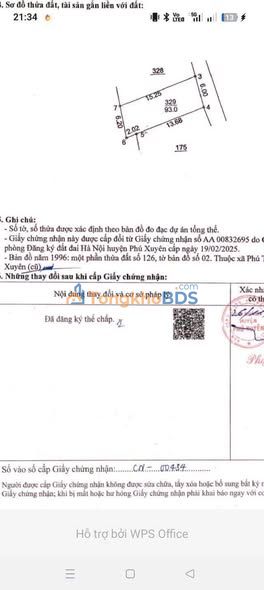 Đất thổ cư Phú Túc Phú Xuyên 93m² 3 tỷ - Sổ đỏ chính chủ