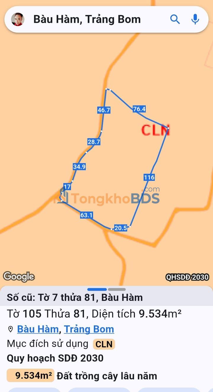 Đất nền Bàu Hàm Trảng Bom 3 triệu m² - Sổ đỏ chính chủ