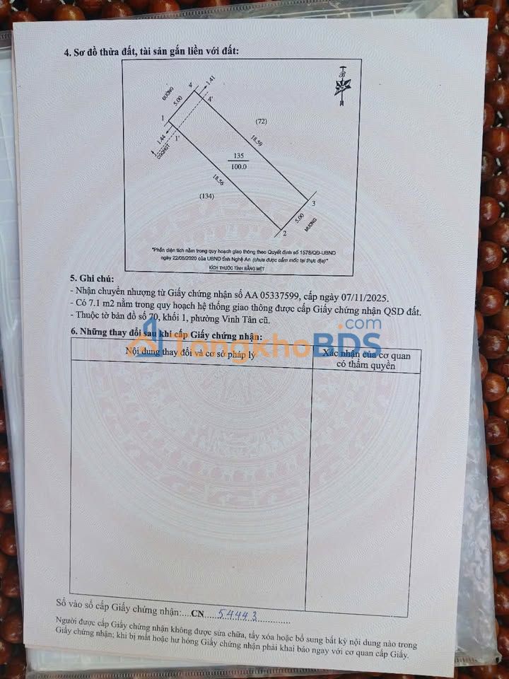Đất nền Vinh Tân 100m² giá 3 tỷ - Sổ hồng chính chủ